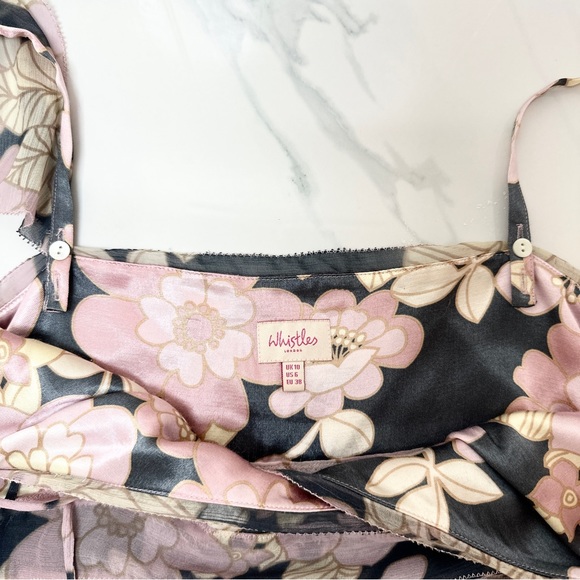 Whistles London Silk Floral Asymmetrical Camisole Top US 6 (UK 10) - Picture 7 of 12